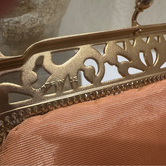 VTG 1940s Whiting‎ & Davis Gold Mesh Flapper Bag Purse | Brass Pierced Frame - Picture 8 of 11
